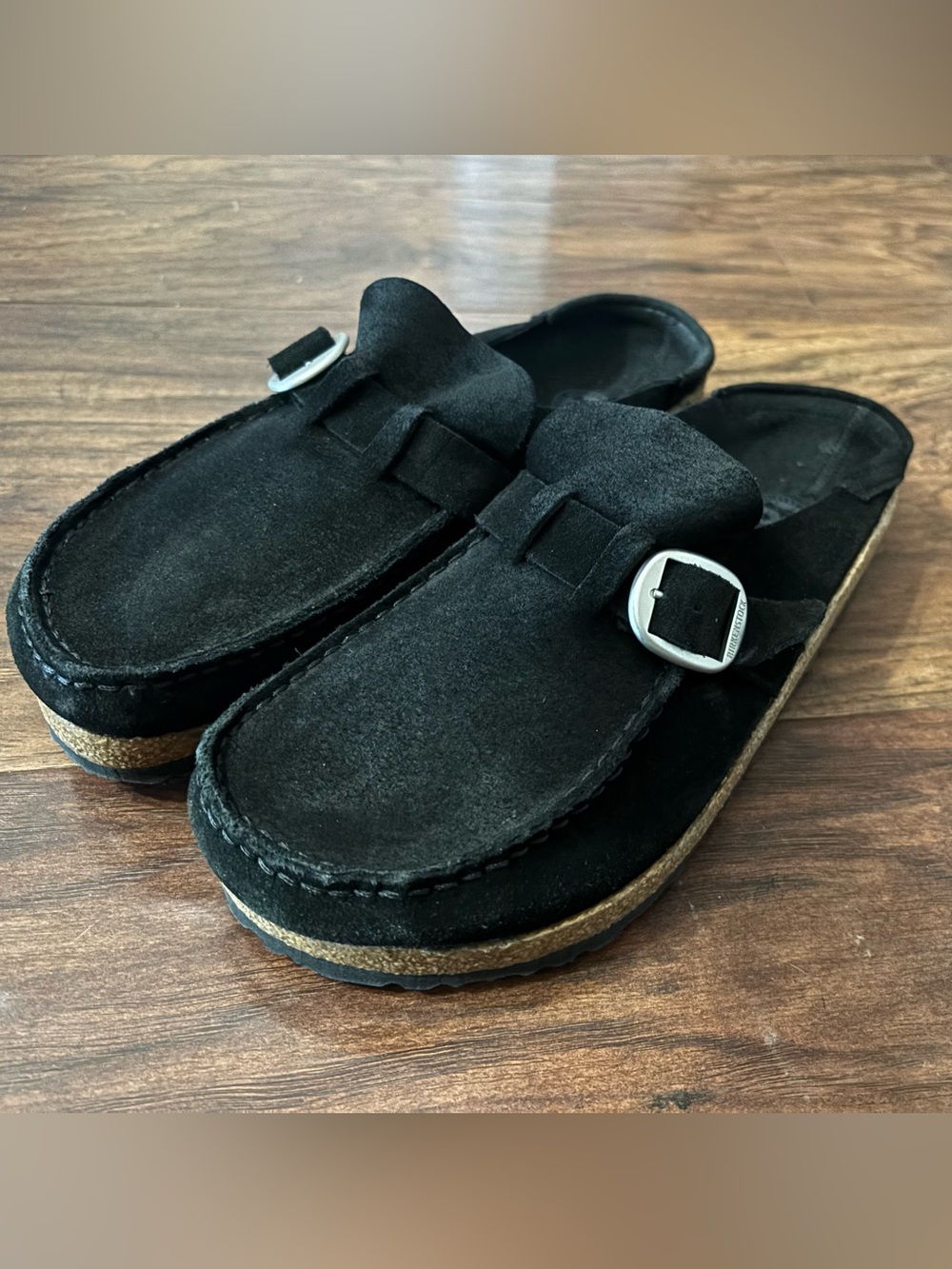 Birkenstock Black Suede Buckley Slip-On Clogs